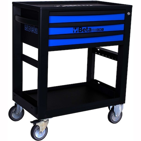 Beta Tool Cart, 3 Drawer, Blue, Sheet Metal, 30 in W x 18 in D x 35 in H 051000606